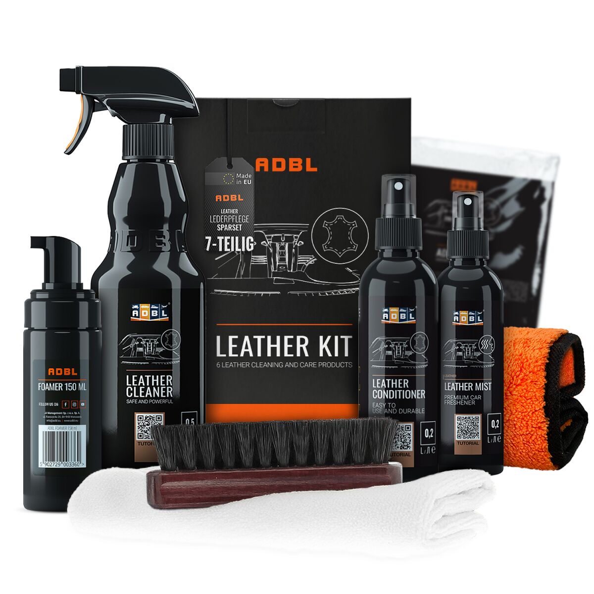 ADBL Leather Experience + krpa – komplet za nego usnja