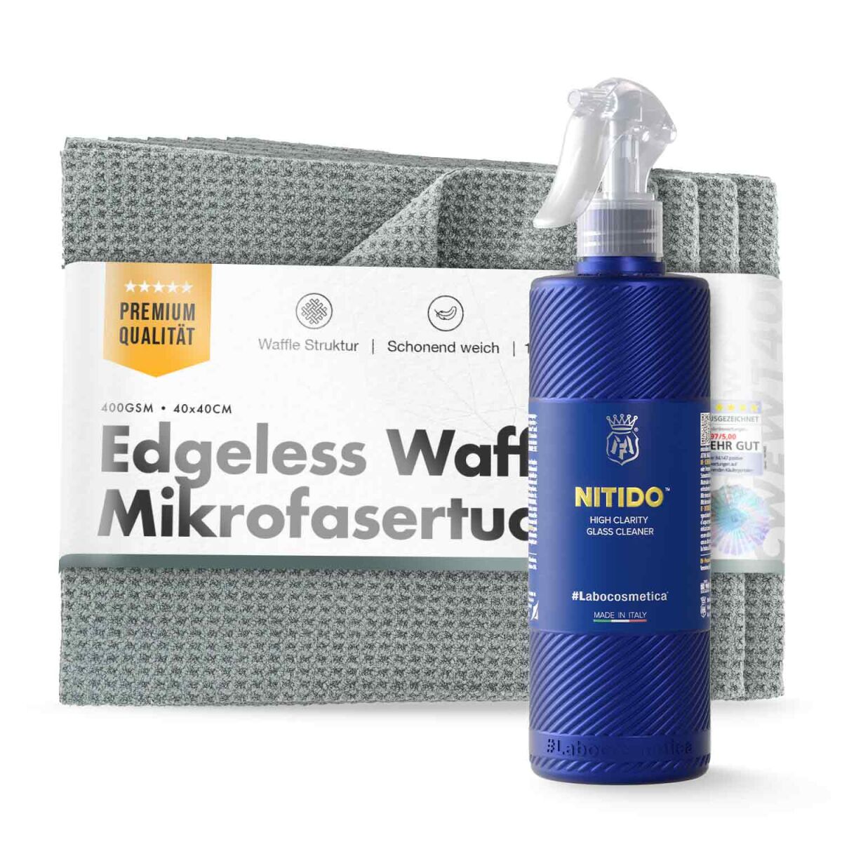 Labocosmetica Nitido 500 ml + Waffle krpe – komplet za stekla