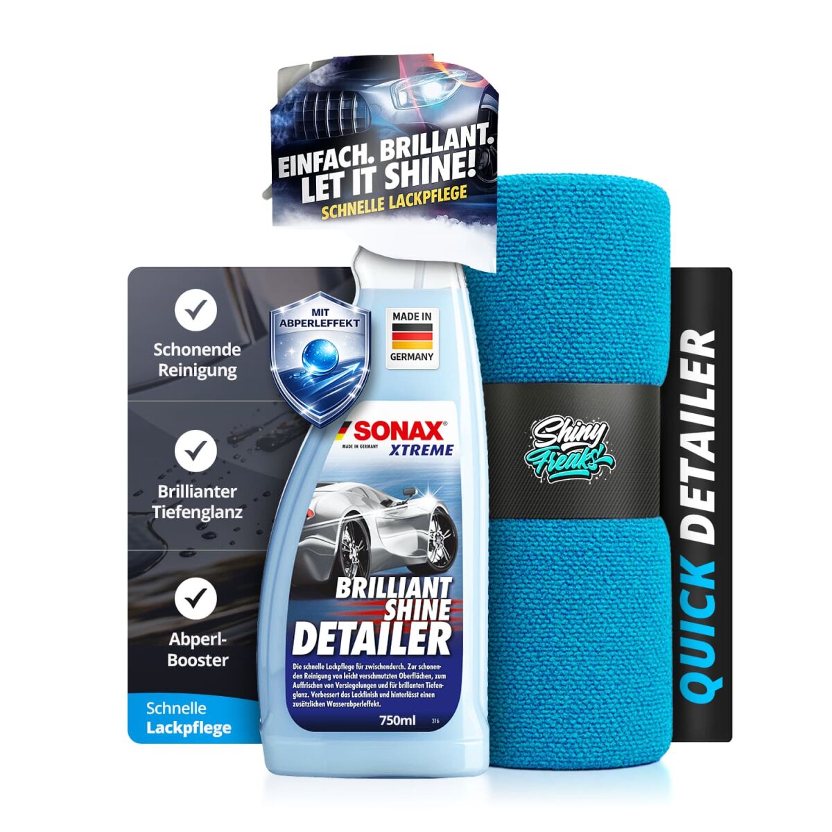 SONAX XTREME BrilliantShine 750 ml + krpa – komplet za nego laka