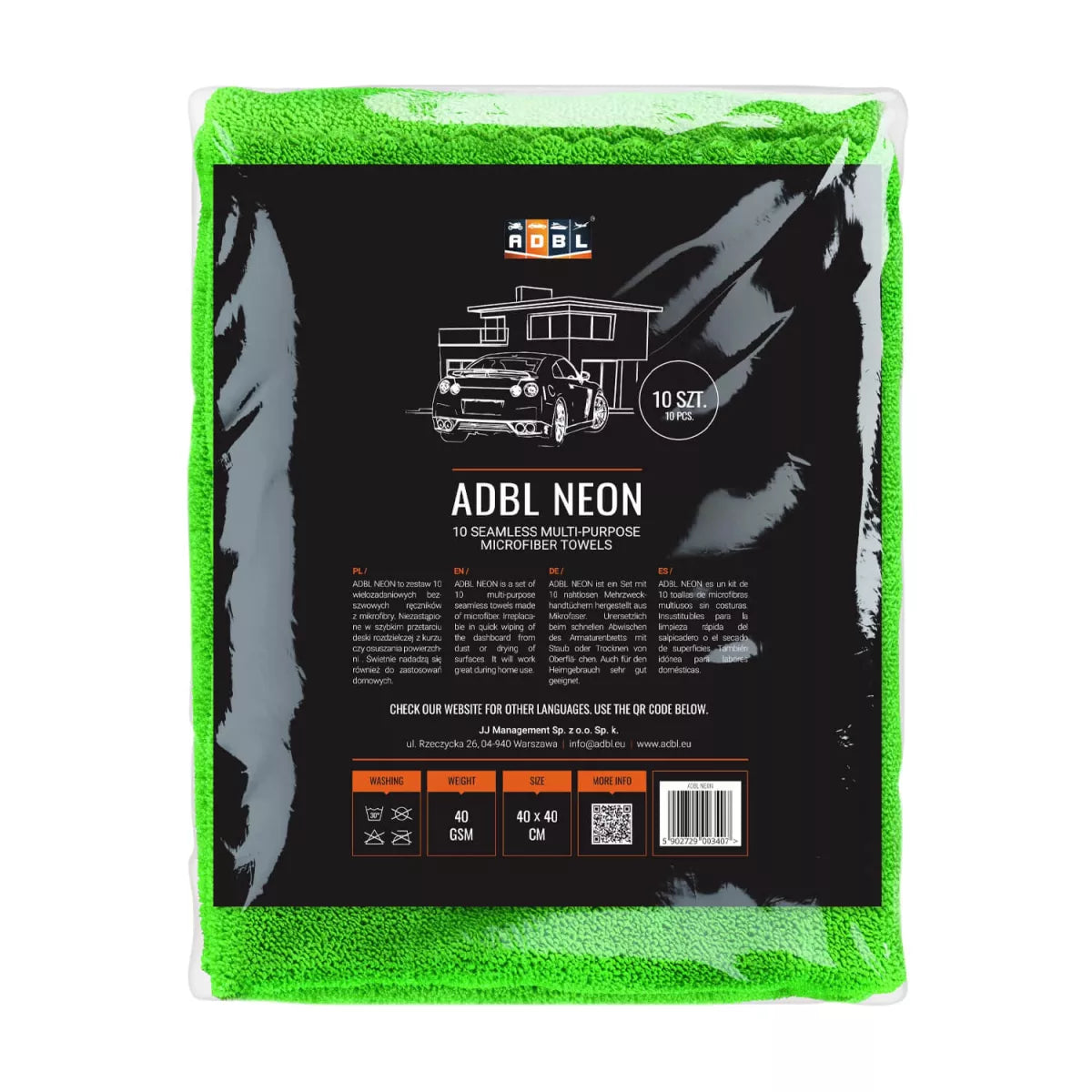ADBL Neon Microfiber Towel Set 10/1