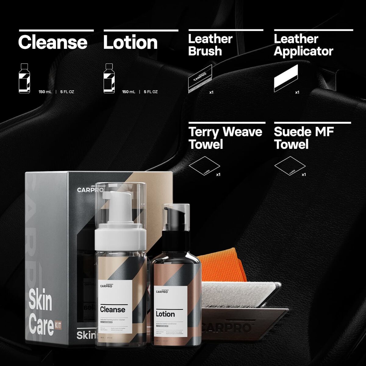 CarPro Leather SkinCare – komplet za nego usnja, 2 × 150 ml – pogled 2