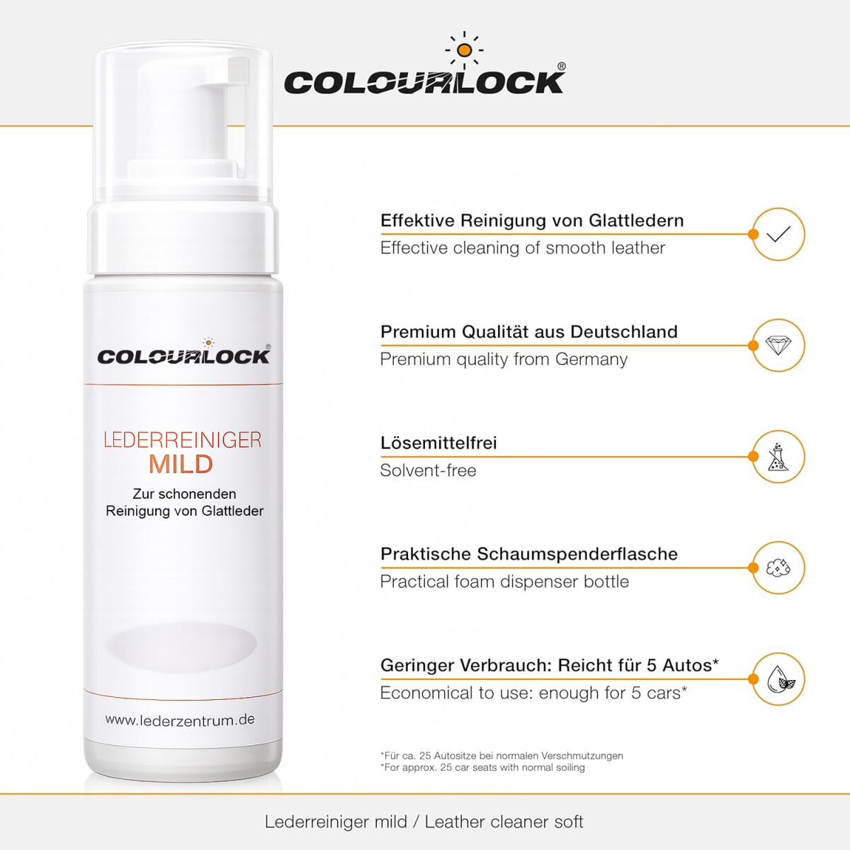 Colourlock mild 200 ml – komplet za čiščenje gladkega usnja – pogled 2